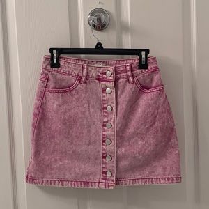 Pink jean skirt